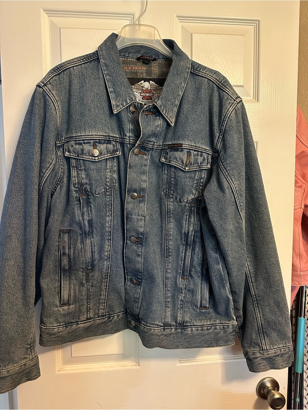 Genuine Harley-Davidson Blue Denim Riding Jacket Men’s Size Large